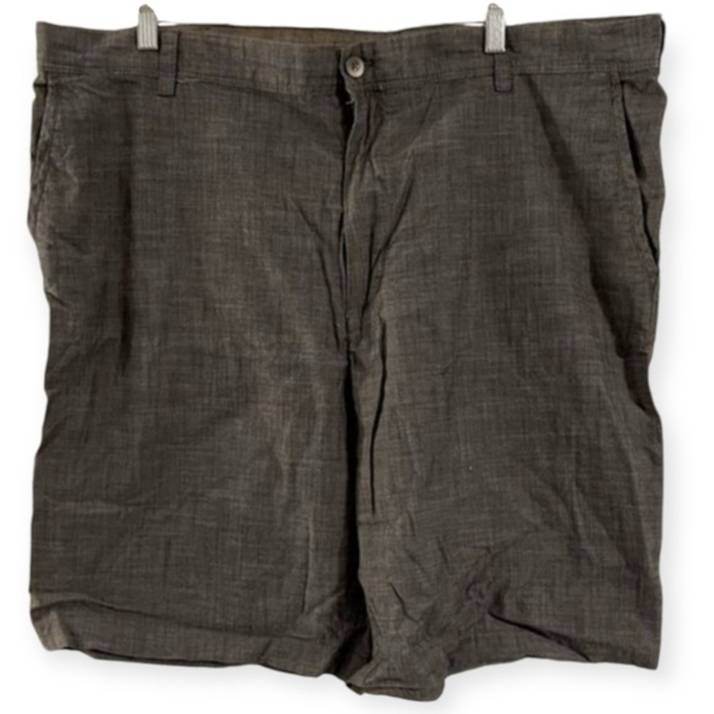 Van Heusen Mens Flat Front Linen Like Cotton Gray Shorts Size‎ 42